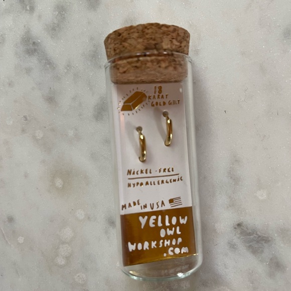 YELLOW OWL WORKSHOP EARRINGS Feminist Female Boobs 18k Gold Gilt NIB - Picture 3 of 3